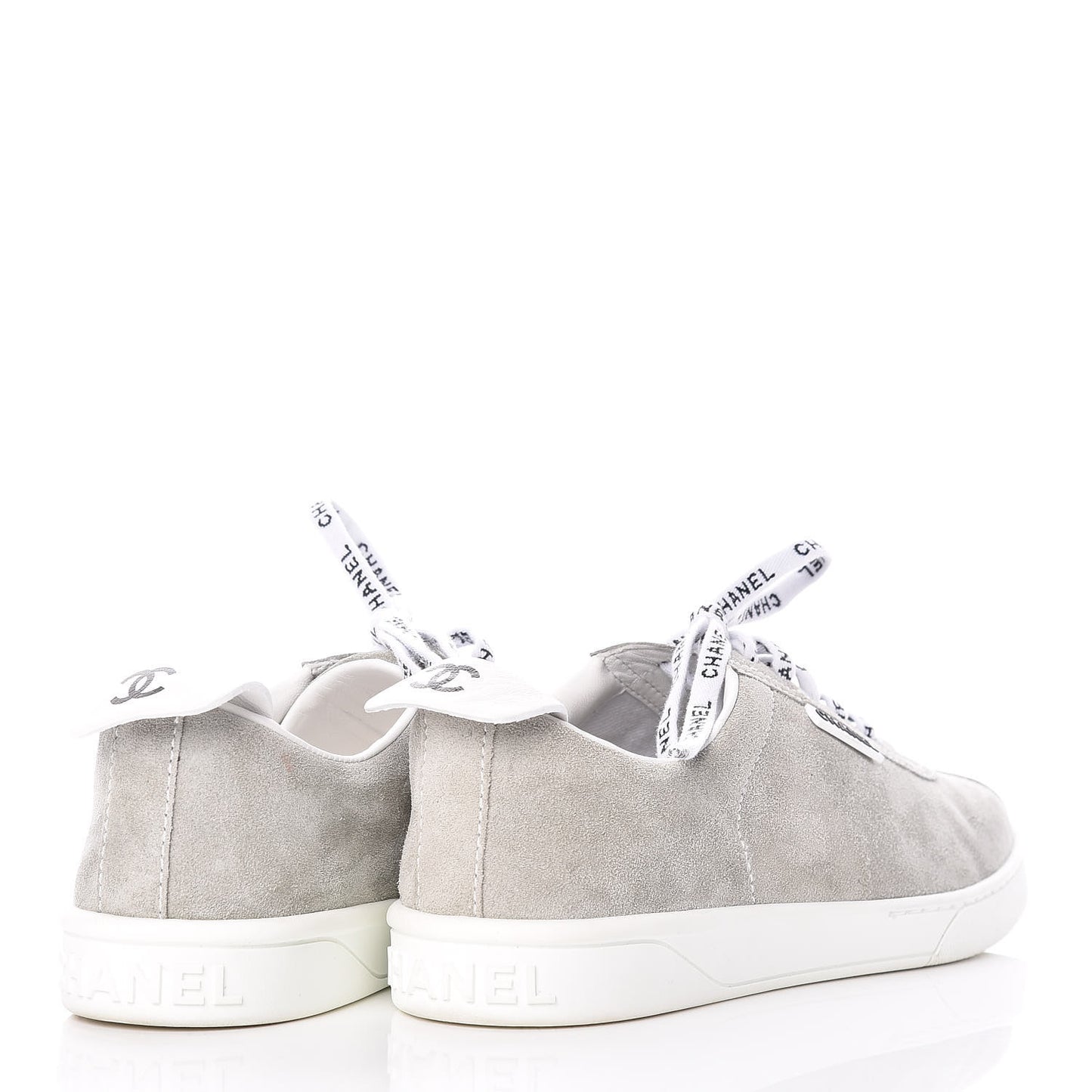 Suede Calfskin Womens Sneakers 39.5 Grey