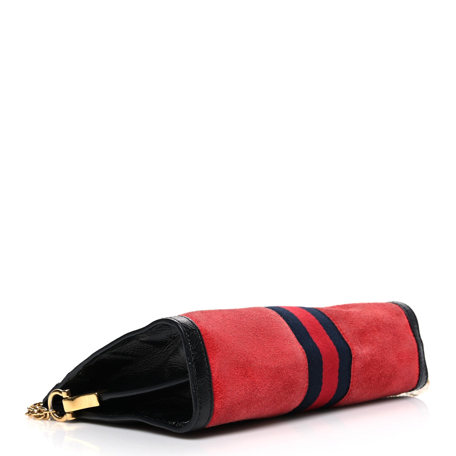 Gucci Suede Patent Web Small Ophidia Chain Shoulder Bag Hibiscus