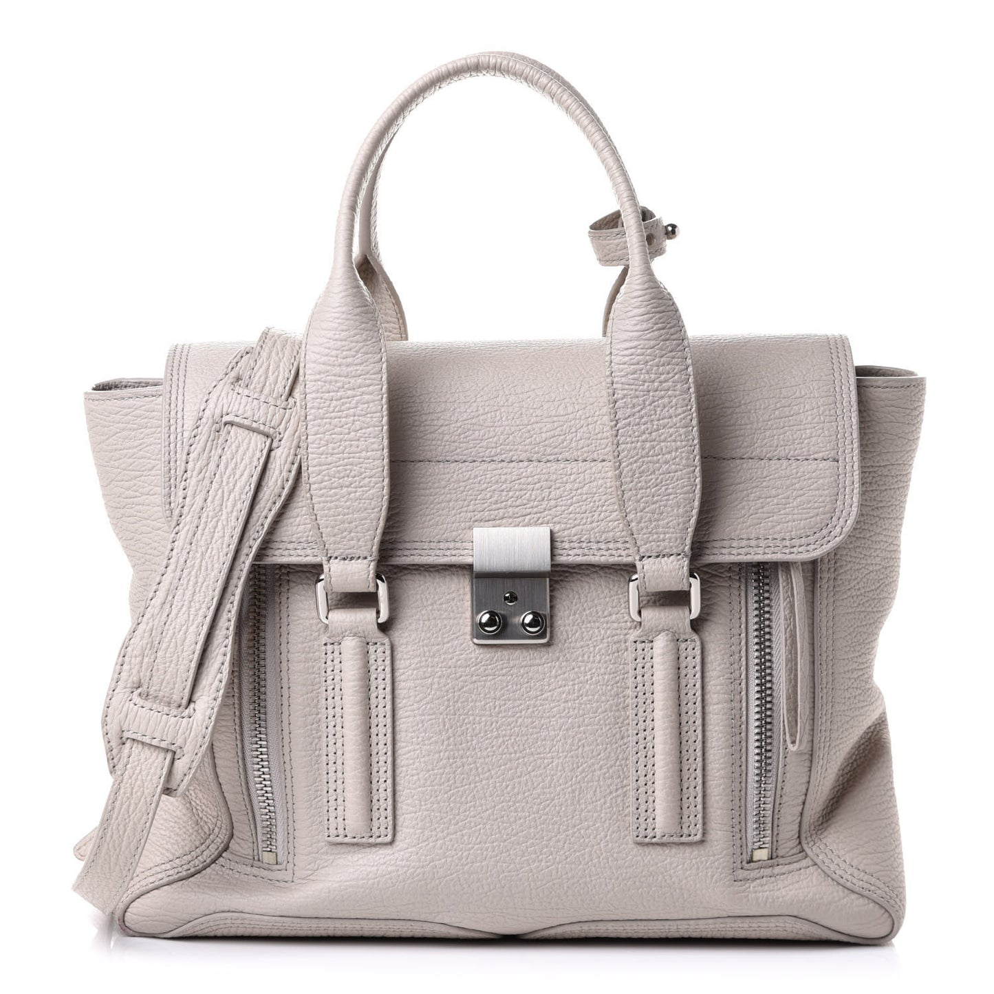 Textured Calfskin Medium Pashli Satchel Feather