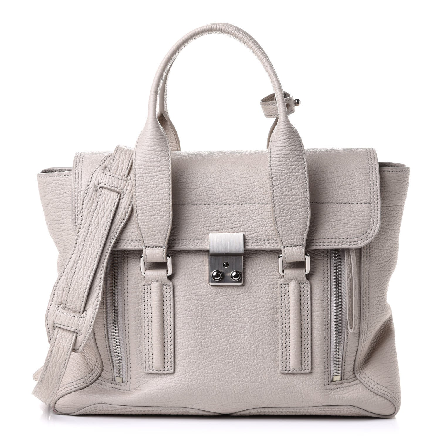 3.1 Phillip Lim Textured Calfskin Medium Pashli Satchel Feather 1 of 11
