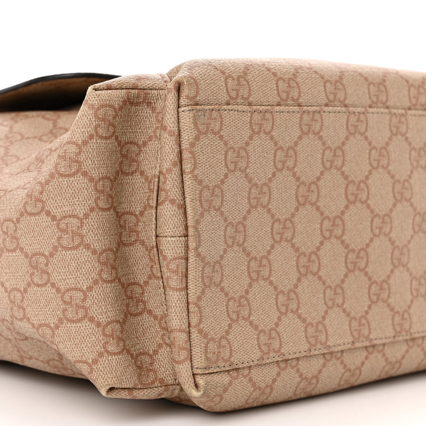 GG Supreme Monogram Messenger Diaper Bag Beige