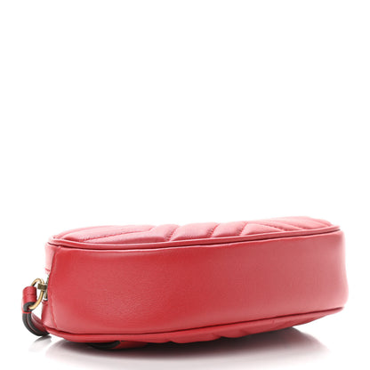 Gucci Calfskin Matelasse GG Marmont Belt Bag 85 34 Hibiscus Red 4 of 12