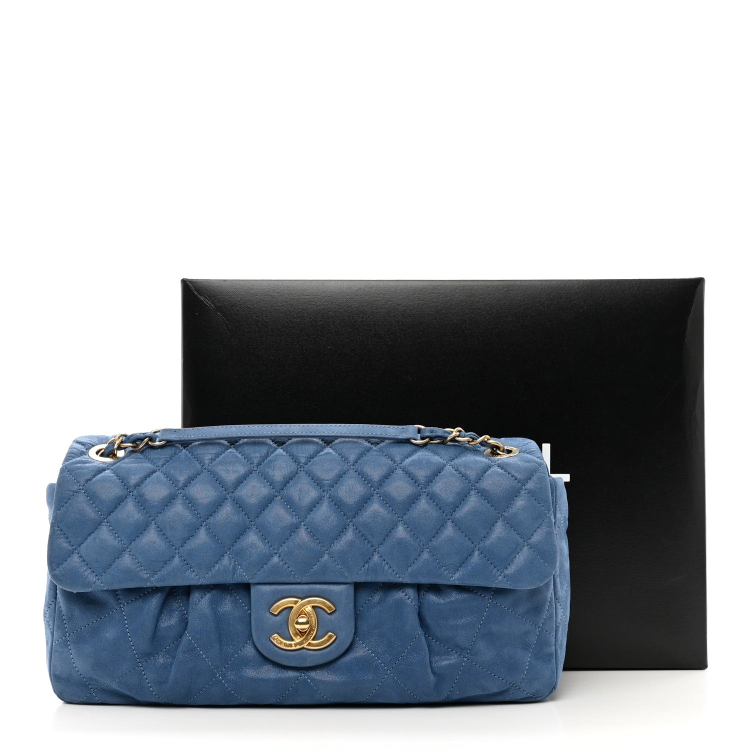 Chanel Iridescent Calfskin Large Chic Quilt Flap Blue 12 of 12