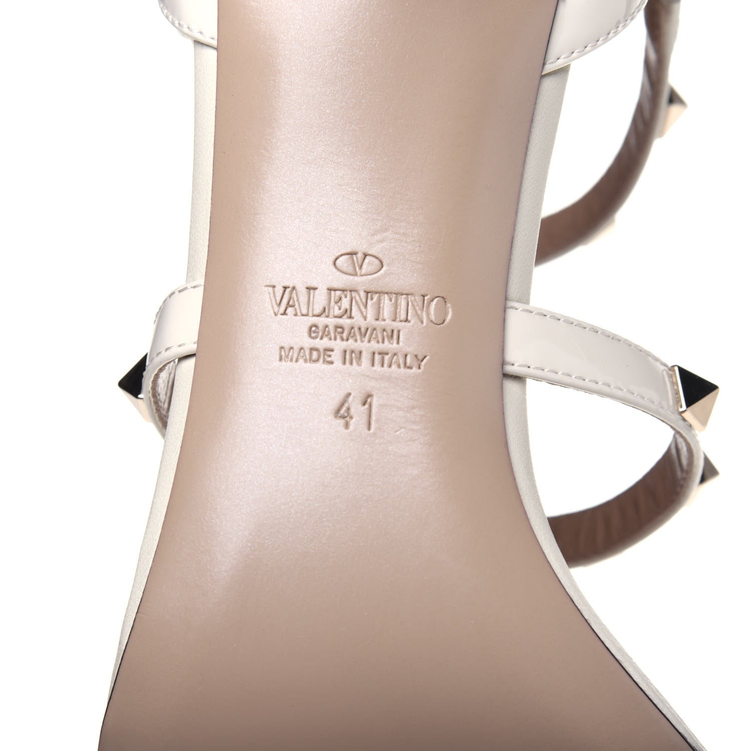 Valentino Garavani Patent Nappa Rockstud Gladiator 70mm Sandals 41 Light Ivory 6 of 8