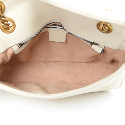 Gucci Calfskin Matelasse Small GG Marmont Shoulder Bag White 5 of 18