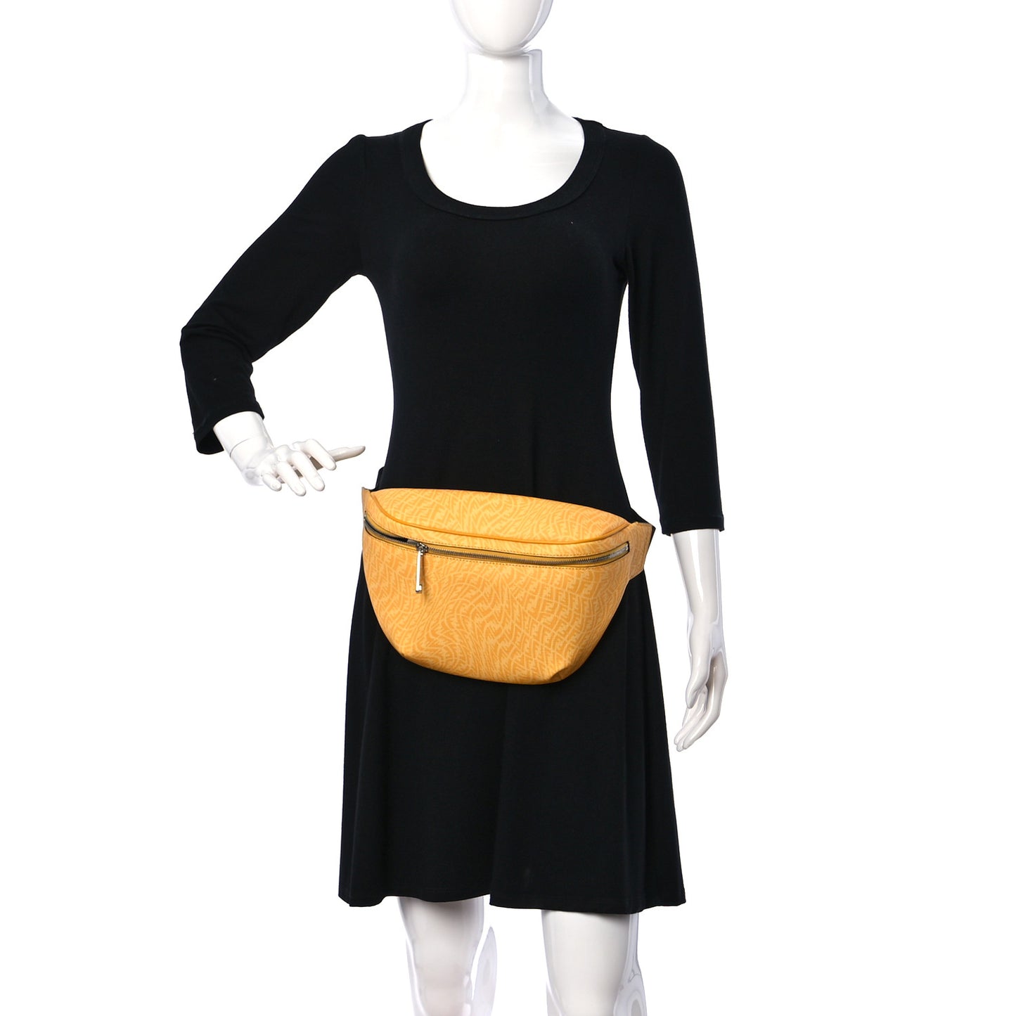 X SARAH COLEMAN Glazed Fabric Vitello Grace Light Micro FF Vertigo Belt Bag Mimosa