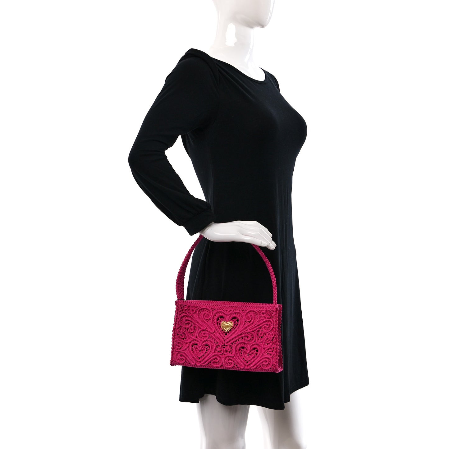 Cordonetto Lace Shoulder Bag Fuchsia