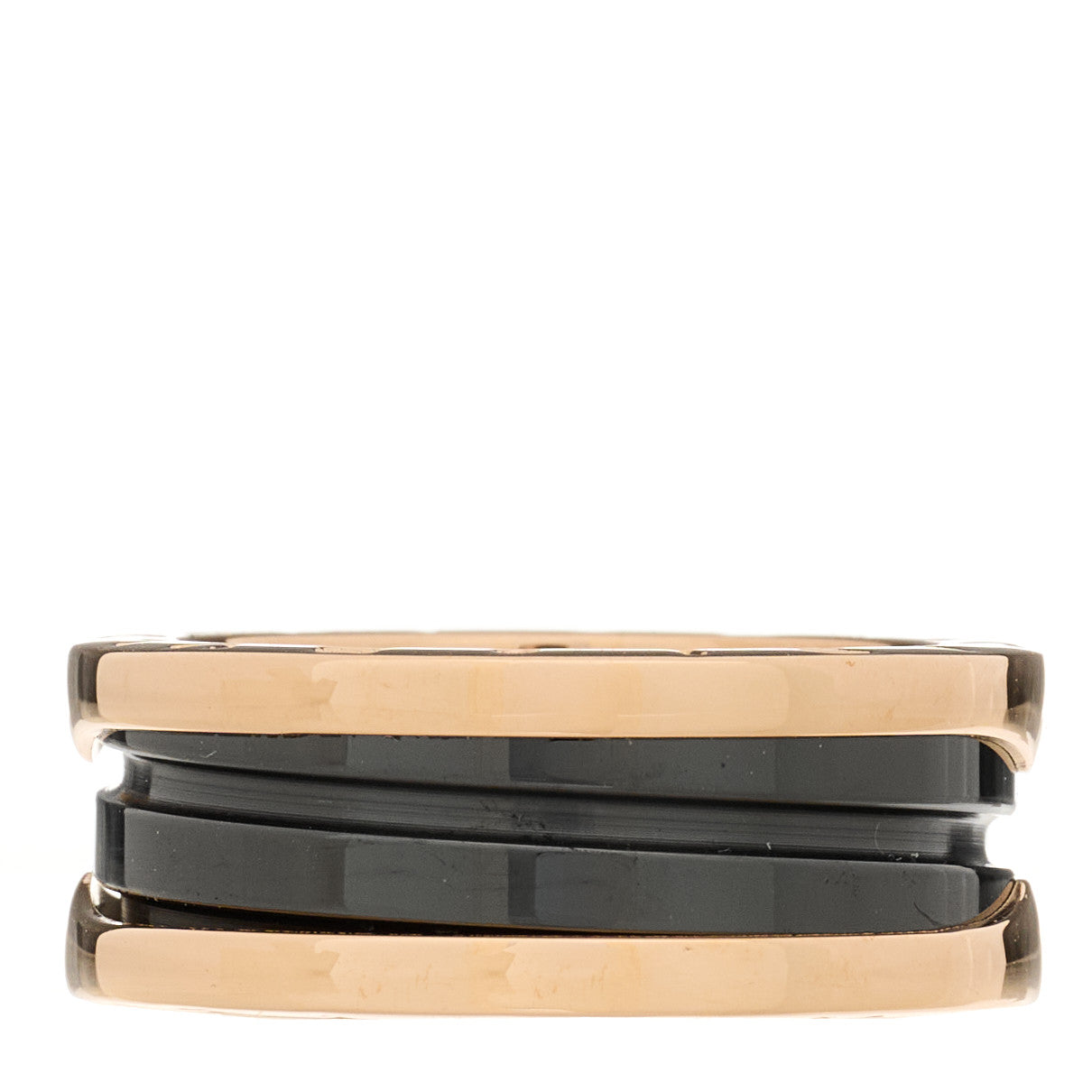 Bulgari 18K Rose Gold Black Ceramic B.Zero1 Two-Band Ring 53 6.25 3 of 8