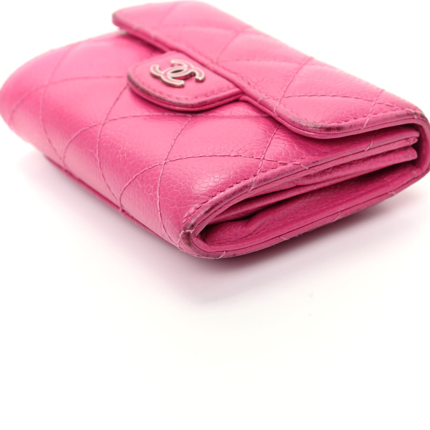 Chanel Caviar Quilted Compact Flap Wallet Pink 11 of 11