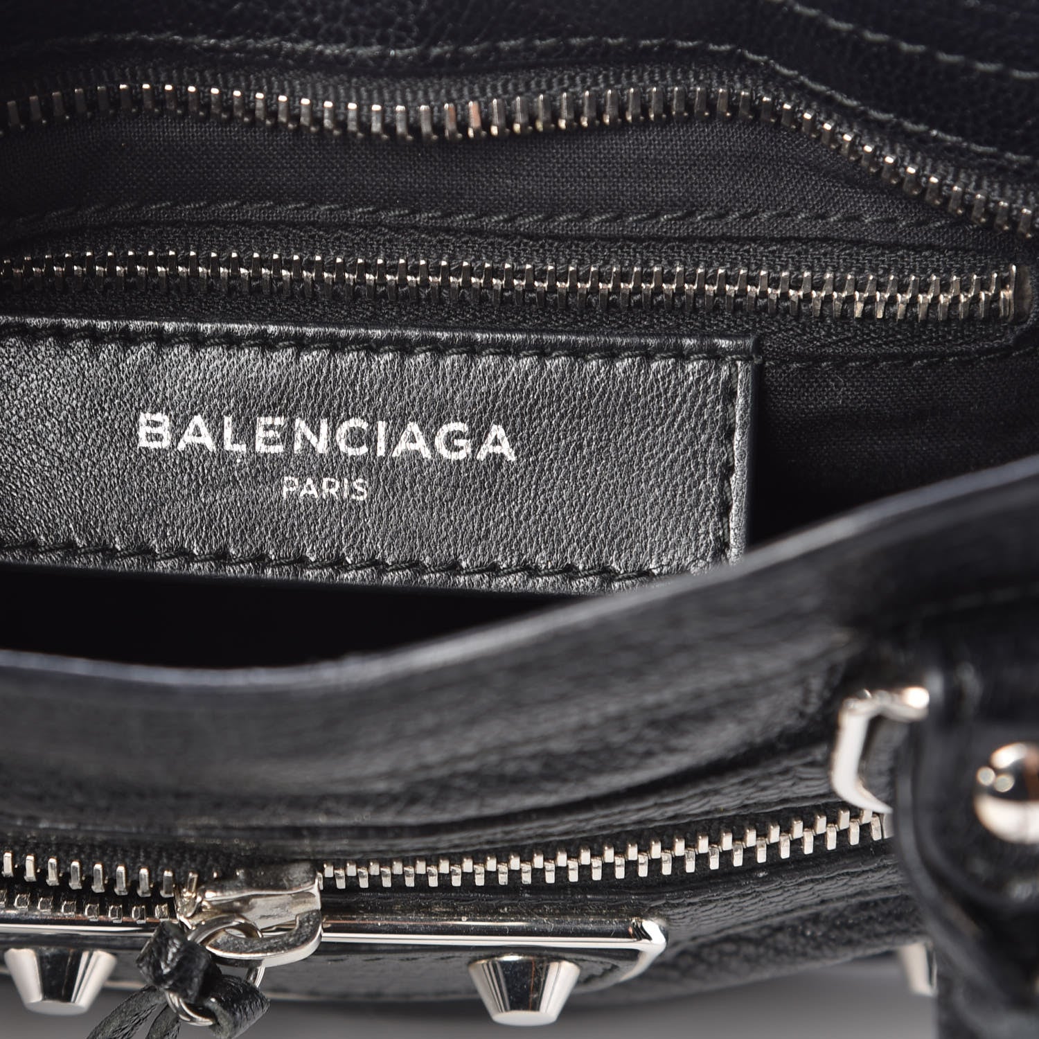 Balenciaga Chevre Silver Metallic Edge Hardware Mini City Black 6 of 9