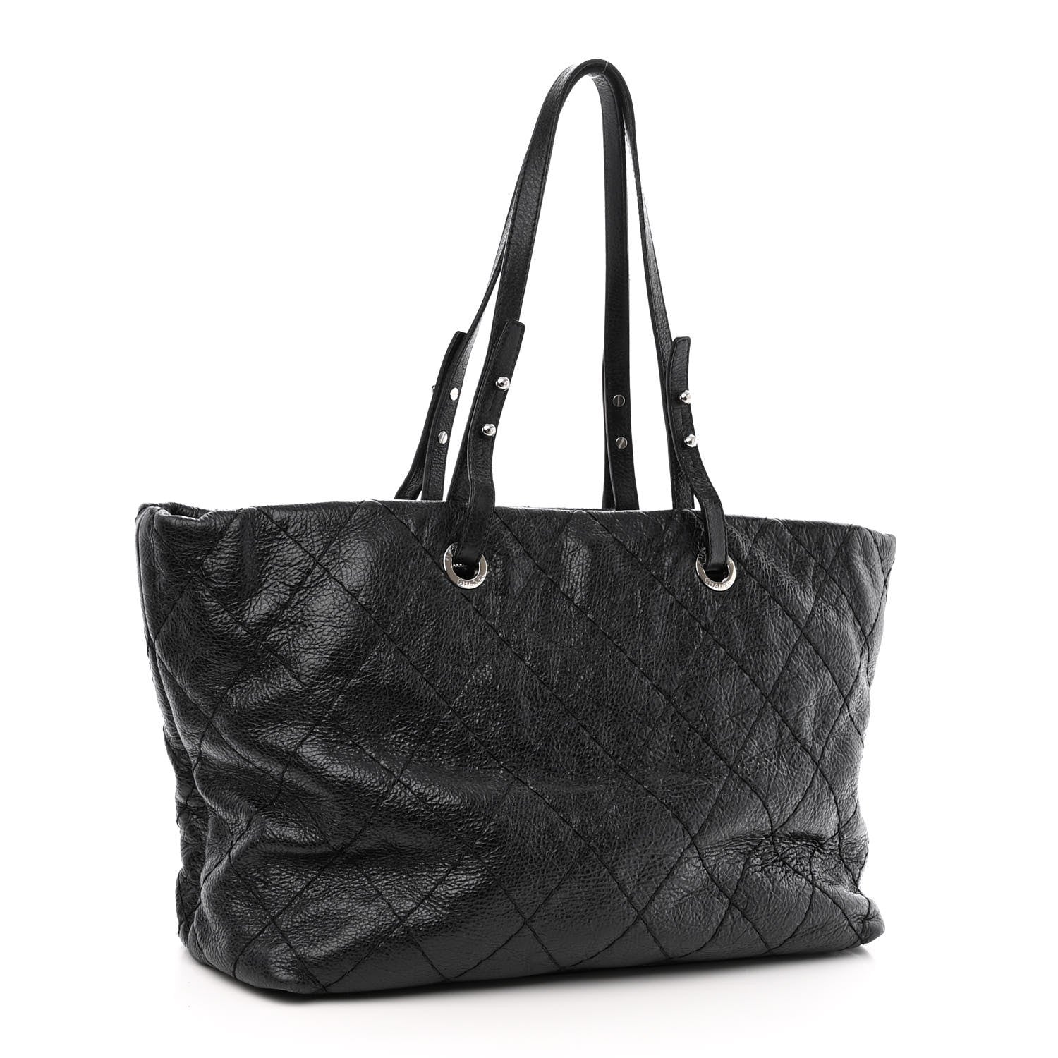 Chanel Glazed Calfskin Large On The Road Tote Black 3 of 12