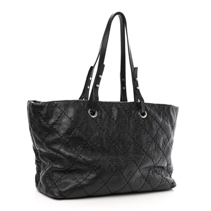 Chanel Glazed Calfskin Large On The Road Tote Black 3 of 12
