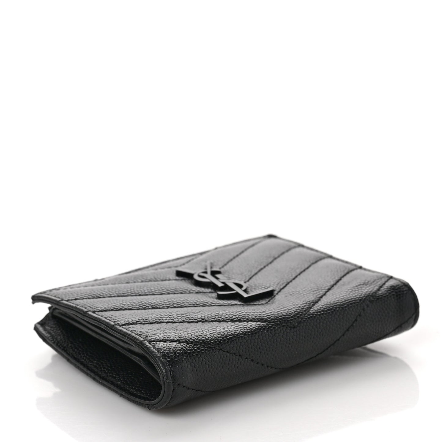 Grain De Poudre Matelasse Chevron Monogram Zipped Card Case Black