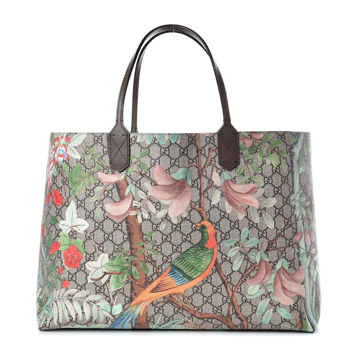 GG Supreme Monogram Tian Large Shopping Tote Beige Multicolor New Acero