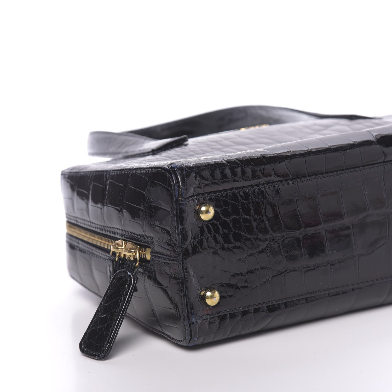 Chanel Alligator Bowler Bag Black 10 of 11