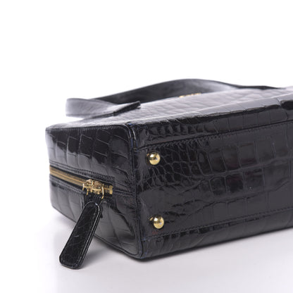Chanel Alligator Bowler Bag Black 10 of 11
