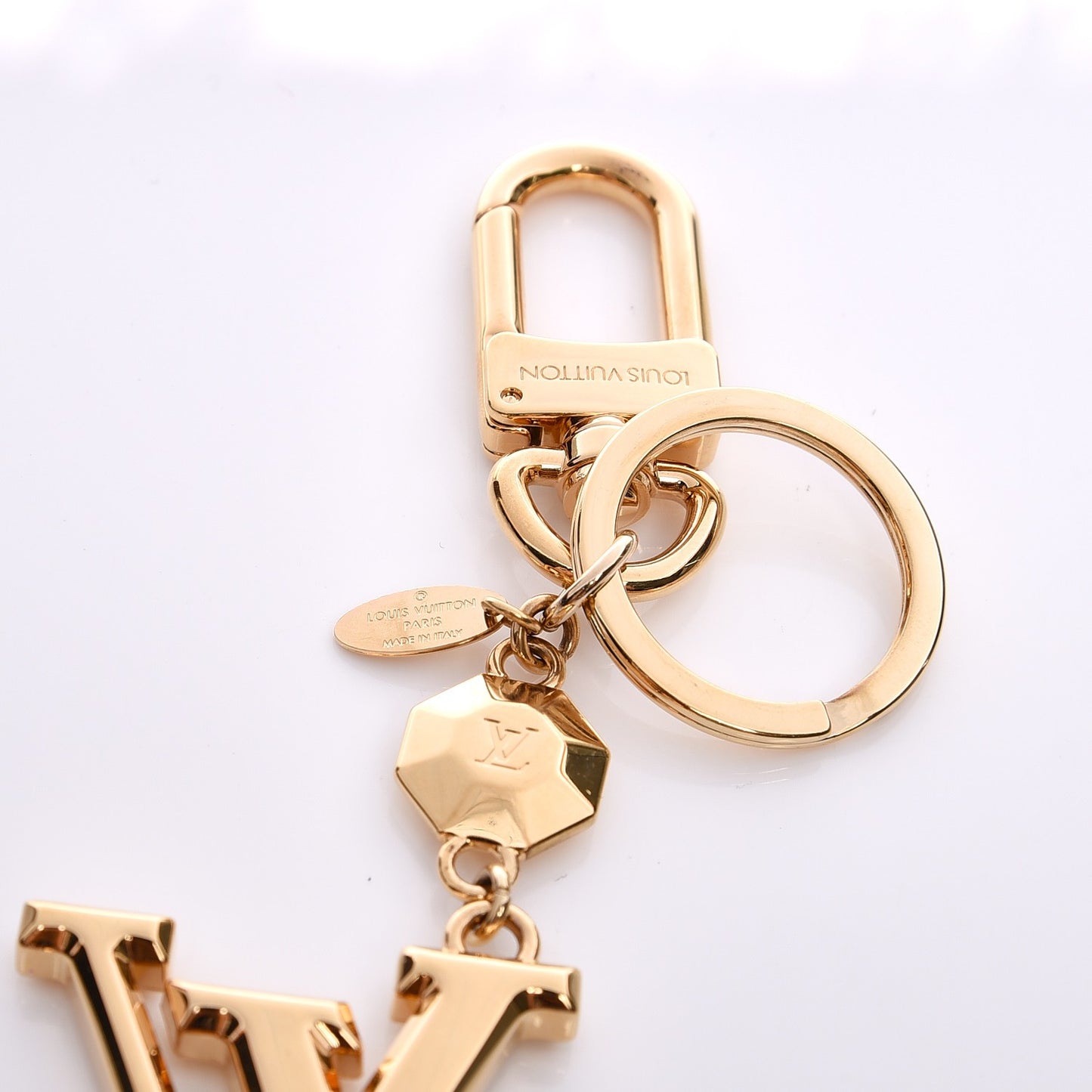 LV Facettes Bag Charm Key Holder Gold