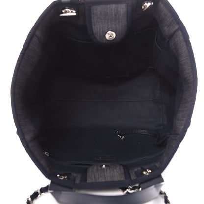 Chanel Denim Large Deauville Tote Dark Blue 5 of 10