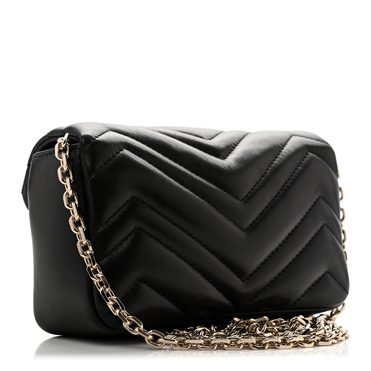 Gucci Lambskin Matelasse Mini GG Marmont Shoulder Bag Black 3 of 11