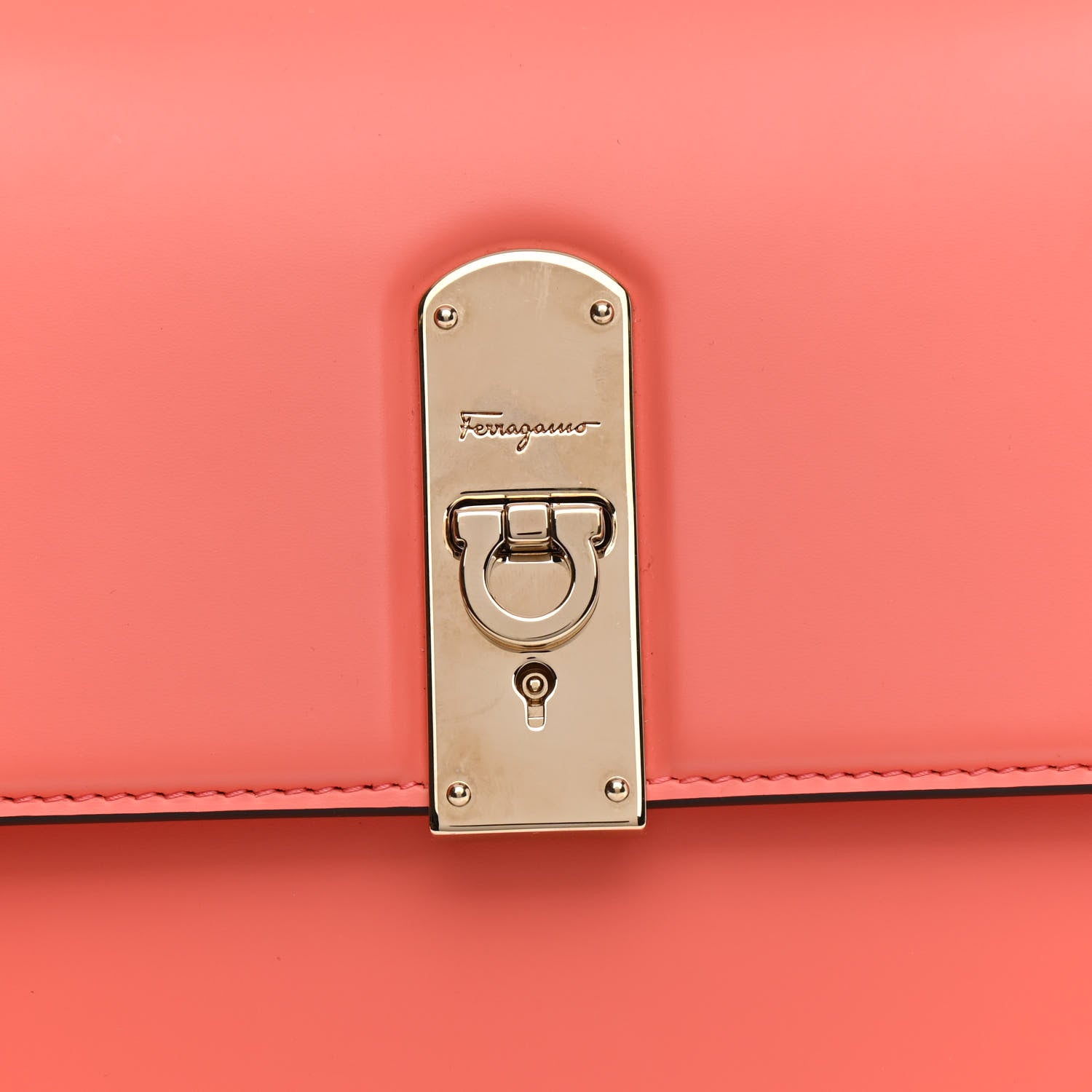 Salvatore Ferragamo Smooth Calfskin Small Boxyz Orange 7 of 9