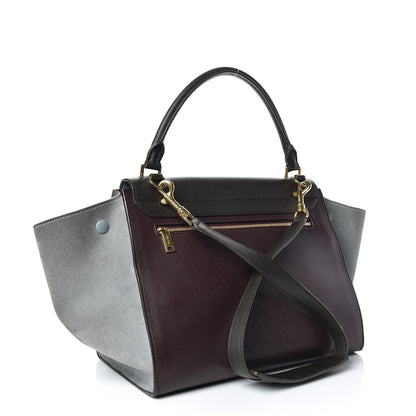 Celine Smooth Calfskin Suede Medium Tri-Color Trapeze Dark Grey 3 of 14