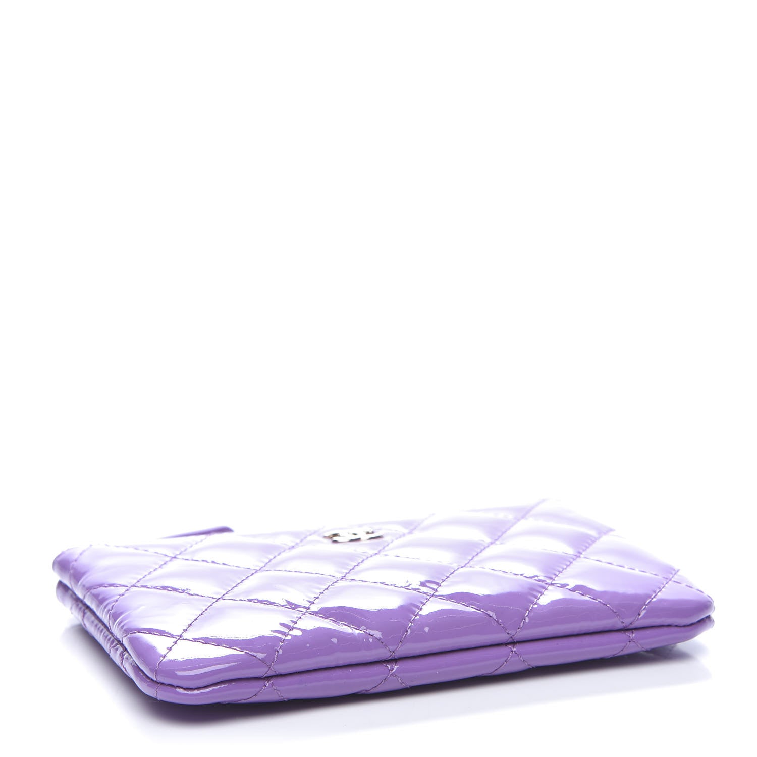 Chanel Patent Quilted Small Cosmetic Case Purple 4 of 10