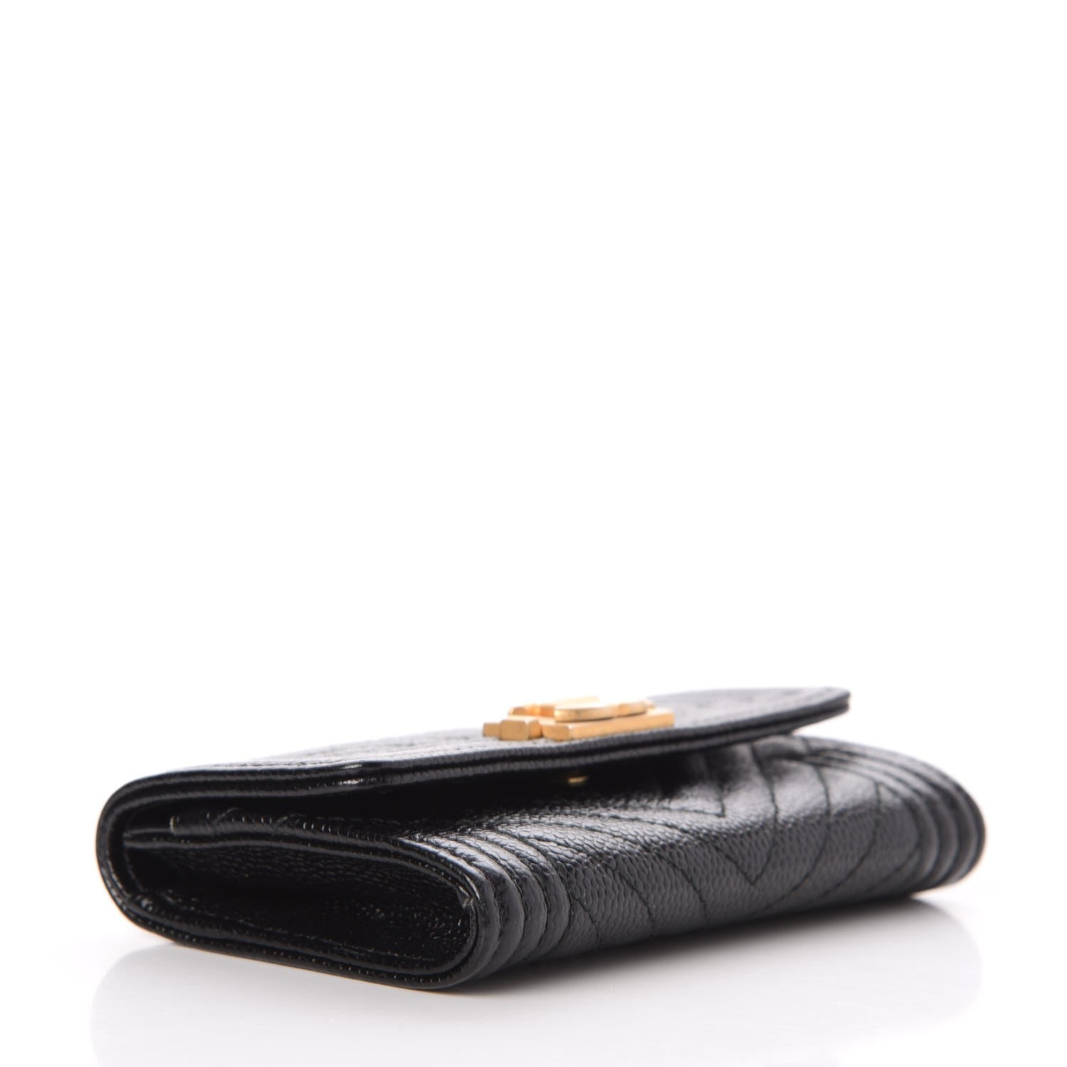 Chanel Caviar Chevron Quilted Boy Card Holder Wallet Black 4 of 9