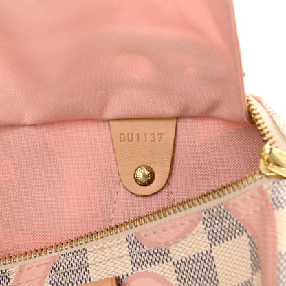 Louis Vuitton Damier Azur Tahitienne Speedy Bandouliere 30 Rose Ballerine 7 of 10