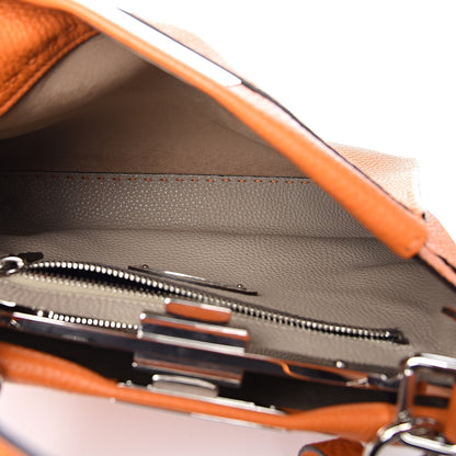 Fendi Cuoio Romano Selleria Bi-Color Medium Peekaboo Iconic Satchel Orange Stone 5 of 10