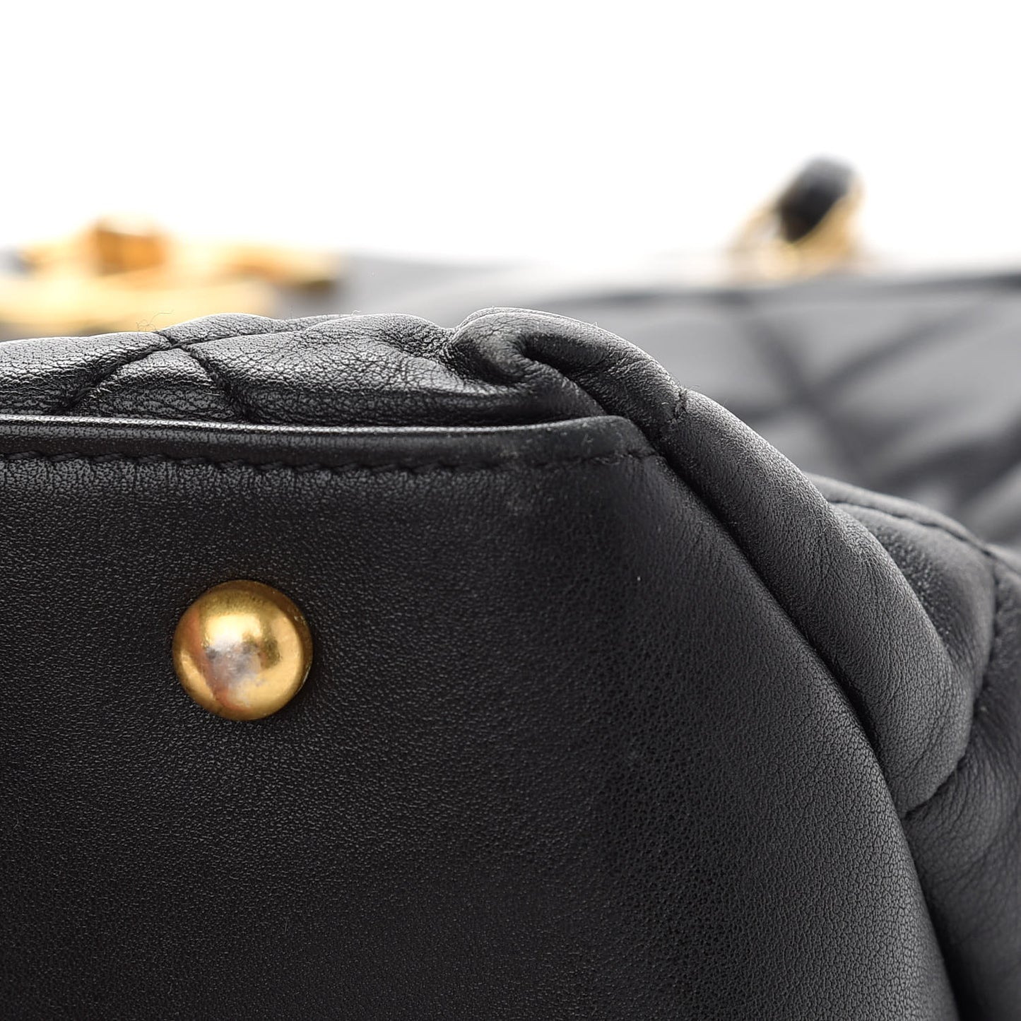 Calfskin Quilted Large Soft Elegance Tote Black