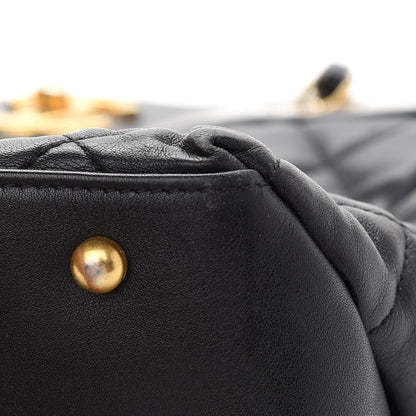Chanel Calfskin Quilted Large Soft Elegance Tote Black 10 of 12