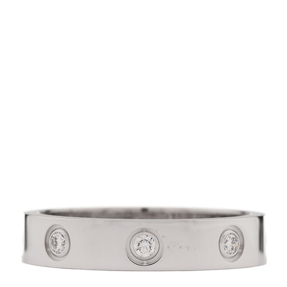 Cartier 18K White Gold 8 Diamond 4mm Wedding Band LOVE Ring 52 6 1 of 4
