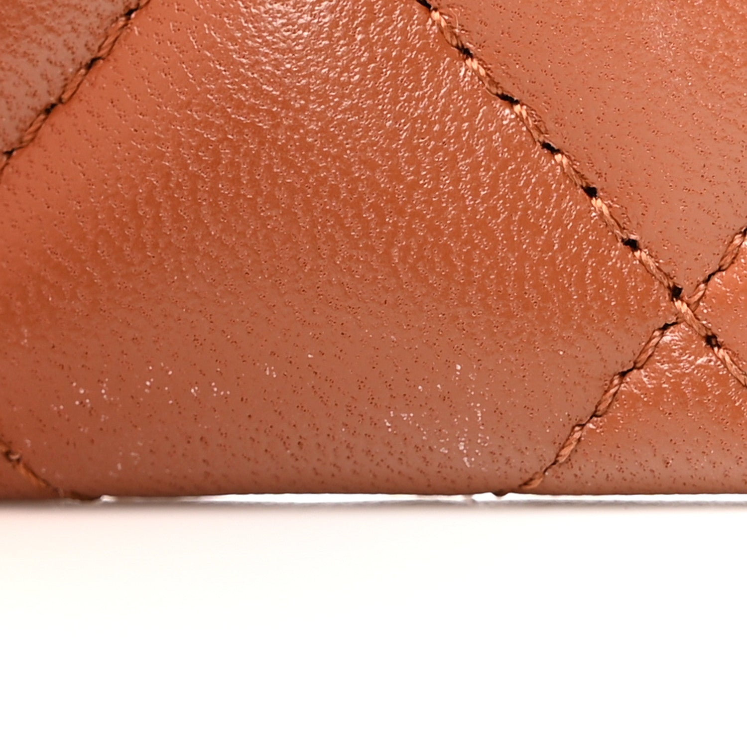 Chanel Lambskin Quilted Studded CC Card Holder Camel 16 of 19