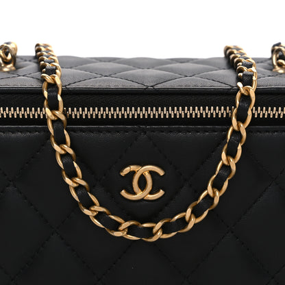 Chanel Lambskin Quilted Pearl Crush Small Vanity Case With Chain Black 8 of 10
