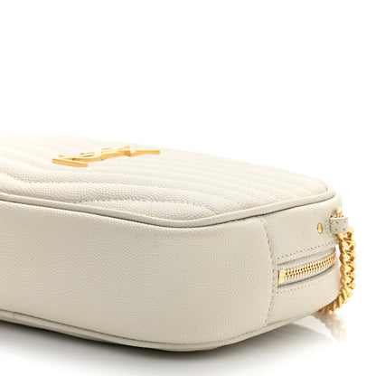 Saint Laurent Grain De Poudre Matelasse Monogram Mini Lou Camera Bag Crema Soft 10 of 12