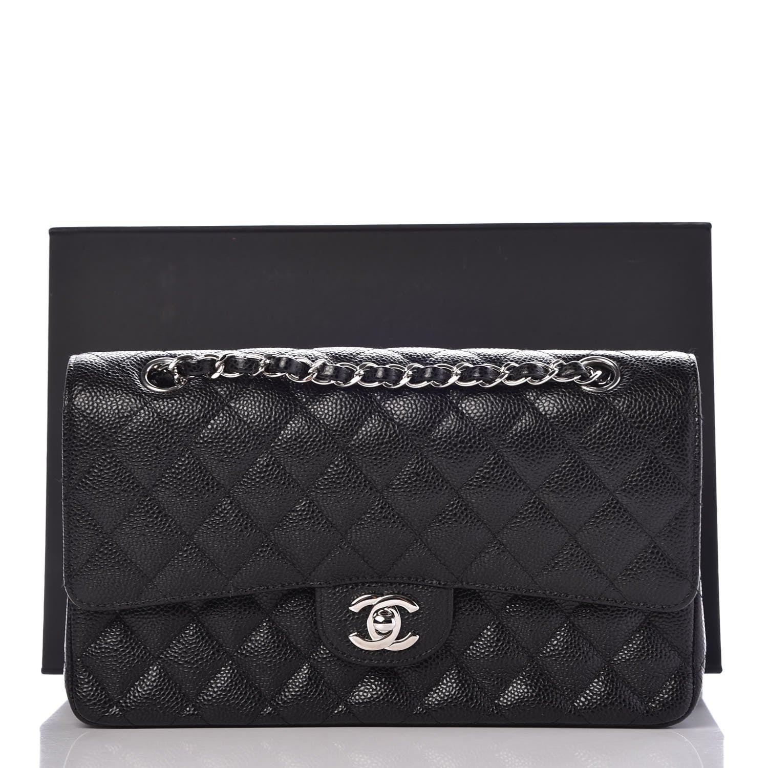 Chanel Caviar Quilted Medium Double Flap Black 10 of 19
