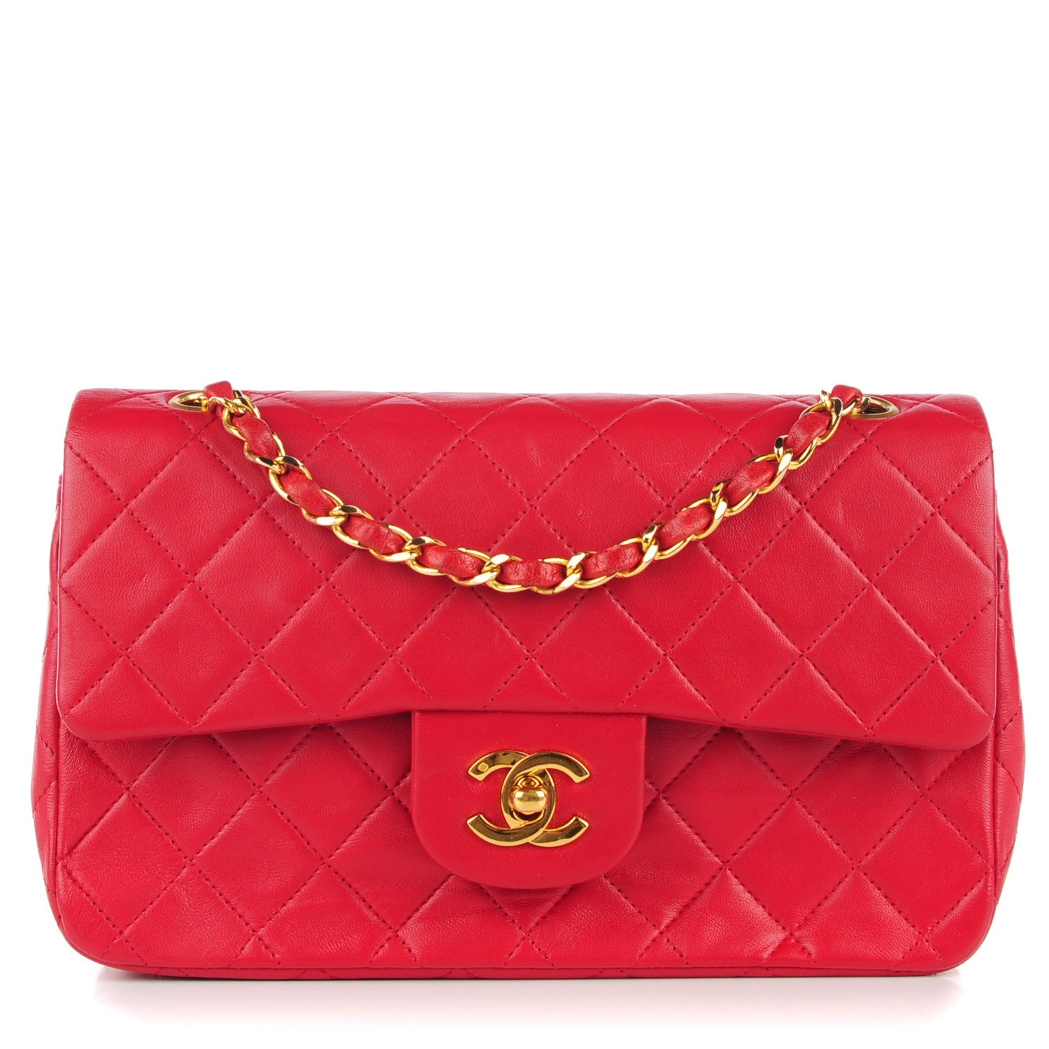 Chanel Lambskin Quilted Small Double Flap Red 1 of 9