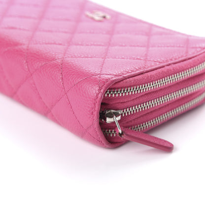 Chanel Caviar Quilted Triple Zipper Wallet Pink 7 of 13