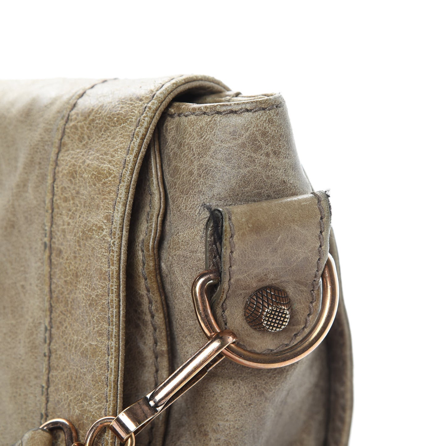 Agneau Giant 12 Rose Gold Hardware Neo Folk Messenger Gris Poivre
