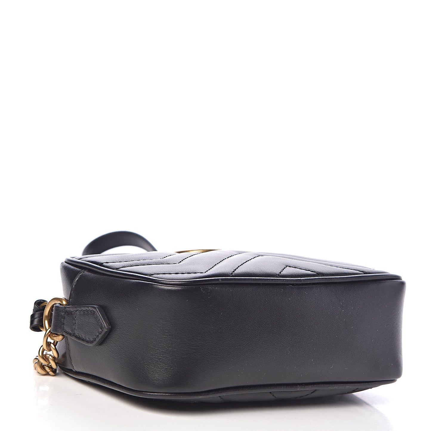 Calfskin Matelasse Mini GG Marmont Chain Shoulder Bag Black