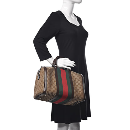 Gucci Monogram Vintage Web Medium Boston Dark Brown 2 of 15