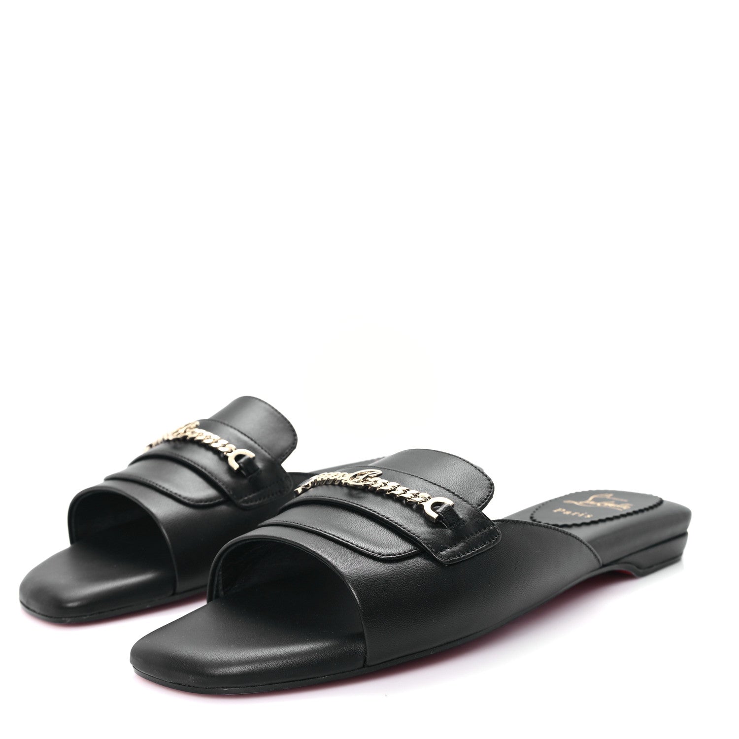 Christian Louboutin Calfskin Miss MJ Mule Flat Slides 40 Black 4 of 9