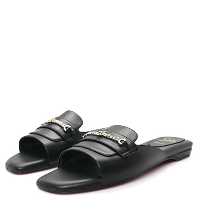 Christian Louboutin Calfskin Miss MJ Mule Flat Slides 40 Black 4 of 9