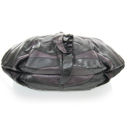 Prada Vitellino Mordo Hobo Black and Purple 4 of 9