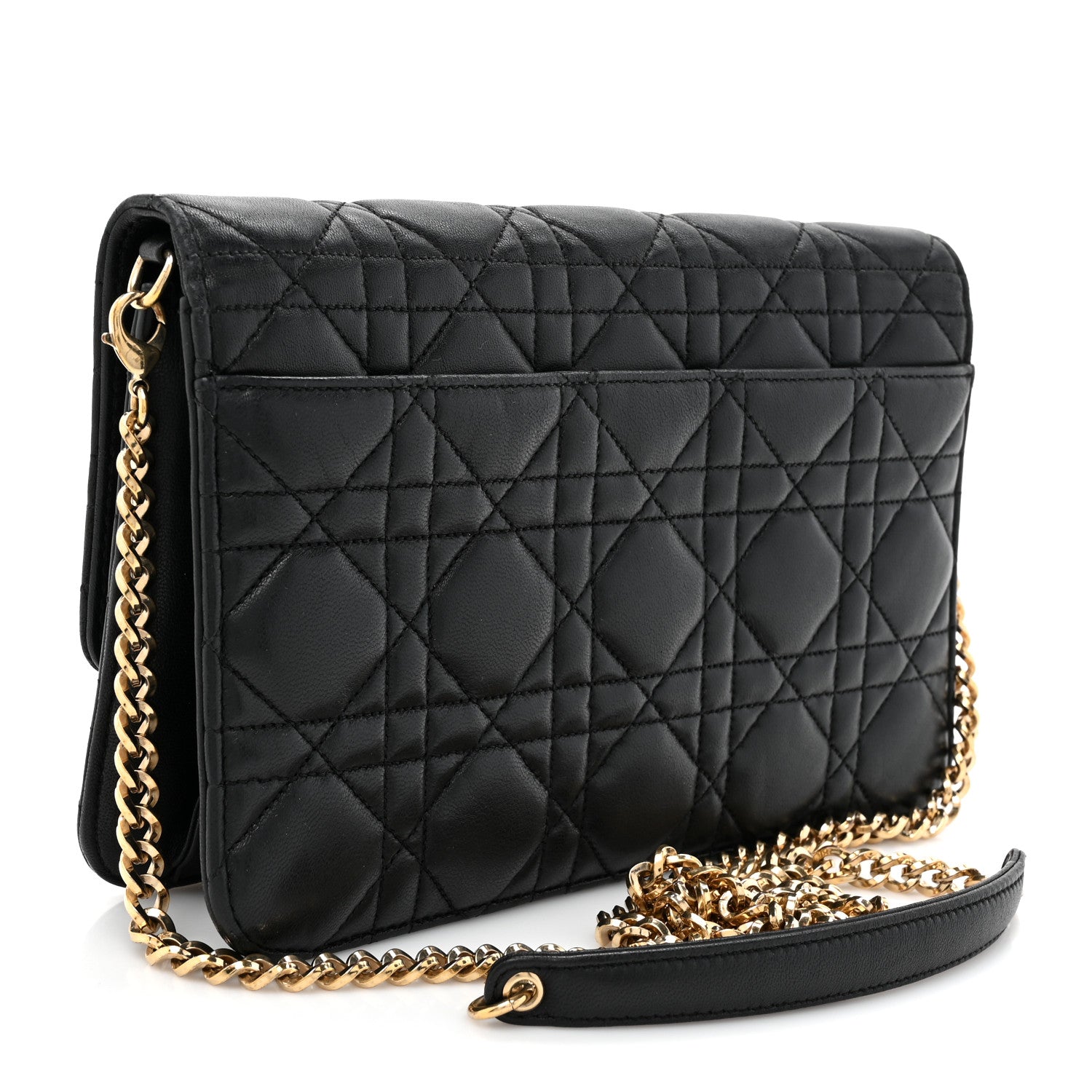 Christian Dior Lambskin Cannage Miss Dior Promenade Pouch Black 2 of 12