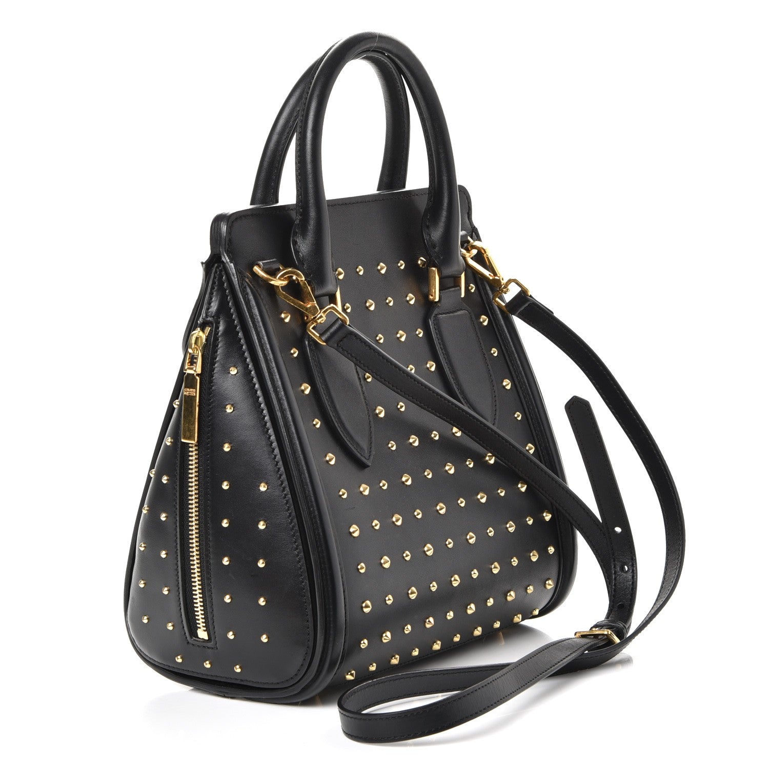 Alexander McQueen Calfskin Studded Small Heroine Black 3 of 9