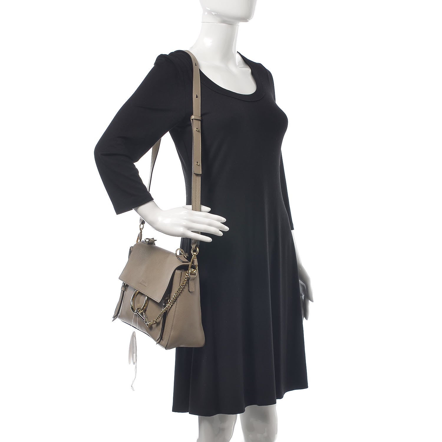 Chloe Calfskin Small Faye Day Shoulder Bag Motty Grey 3 of 10