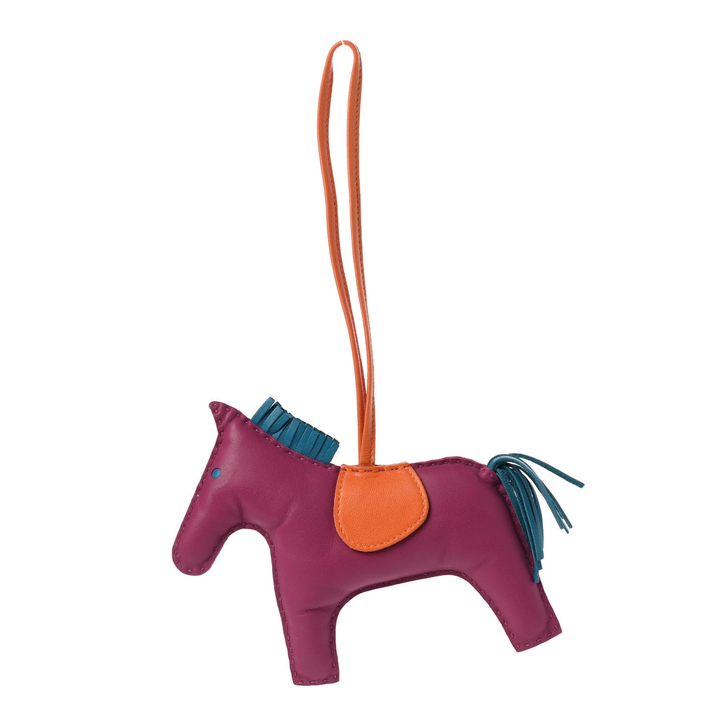 Milo Lambskin Grigri Rodeo Bag Charm GM Tosca Bleu Izmir Orange