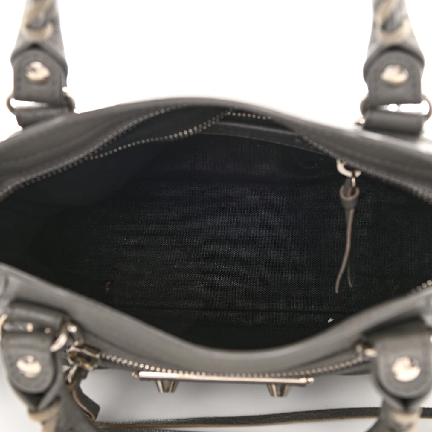 Chevre Silver Metallic Edge Hardware Mini City Gris Acier