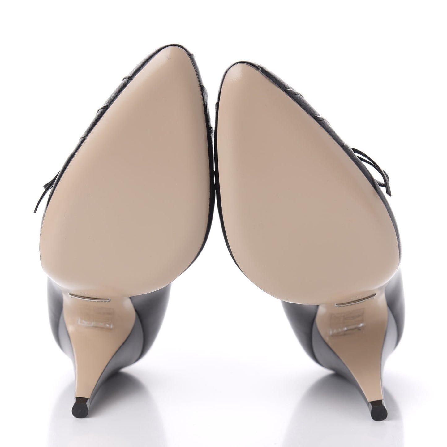 Nappa Bow High Heel Pumps 36 Black
